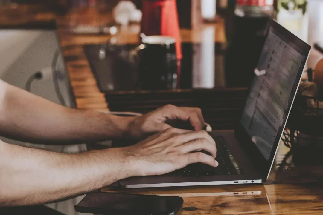 Person working on laptop